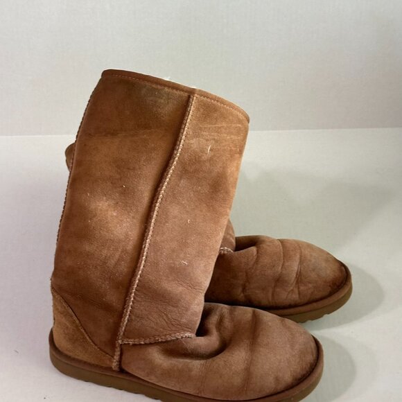 Tall Tan Warm Ugg Boots 9 - Picture 10 of 12